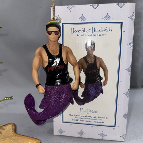 December Diamonds P-TOWN Provincetown Merman Ornament 55-90863 RARE Retired 2015 - Picture 2 of 14